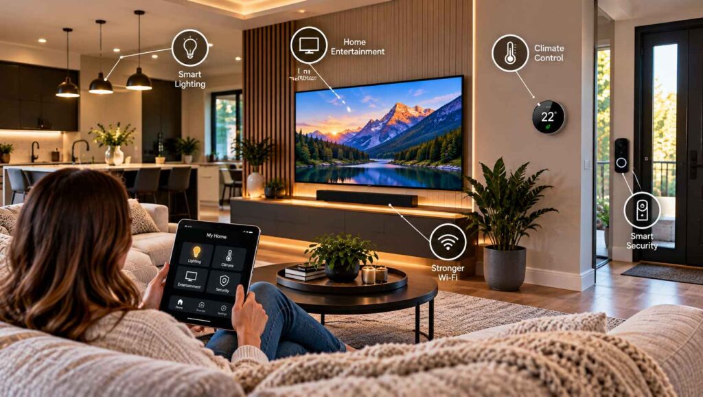 Smart Home Living in Warm Light